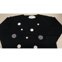 Sweater Mujer Manga Larga Bordado Circulos Punto Gold 3246 - comprar online