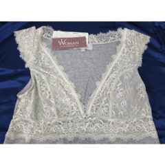 Camisolín de algodón con detalle puntilla "WOMAN" ART - 134 en internet