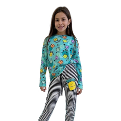 Pijama Invierno Estampado Algodon Bluo 21015