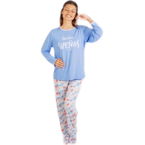 Pijama Invierno Mujer Liviano Estampado Delle Donne 1105
