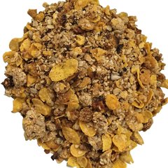 Granola sin pasas x 1KG ( Avena, copos de maiz, sésamo integral, lino, girasol, almendra, caju, coco rallado y miel)