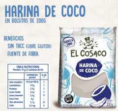 Harina de coco x 200grs ``El Cosaco``(6 unidades) - comprar online