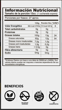 Aceite de Coco "Entre Nuts" x 360 gr x 6 UNIDADES en internet