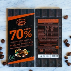 Barra Tableta de Chocolate Cacao 70% Mix de Frutos Secos x 65 grs COPANI (x 6 unidades) - comprar online