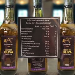 Aceite de oliva Virgen extra x 1 litro "El Portezuelo" "GOURMET" (X 3 UNIDADES) en internet