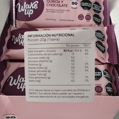 Barra de Quinoa y Chocolate Negro x 20 grs - WAKE UP (X 20 UNIDADES) en internet