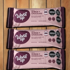 Barra de Quinoa y Chocolate Negro x 20 grs - WAKE UP (X 20 UNIDADES) - Tienda Oeste Alimentos Naturales