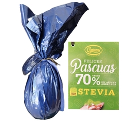 Huevo Decorado al 70% Cacao con Stevia sin Azucar agregada x 250 Grs (X 1 UNIDAD) - Tienda Oeste Alimentos Naturales