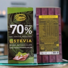Barra Tableta de chocolate Copani cacao 70% sin azúcar con stevia x 63grs (X 6 UNIDADES) - comprar online