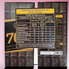 Barra Tableta de chocolate 70% Copani x 65grs (X 6 UNIDADES) - Tienda Oeste Alimentos Naturales
