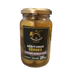 Aceitunas Con carozo verdes Grandes ¨N°00¨ El Portezuelo x 250 Grs (X 6 UNIDADES) - Tienda Oeste Alimentos Naturales
