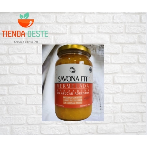 Mermelada de Mandarina sin azucar Agregada endulzada con Stevia x 400grs SAVONA FIT ( X 3 UNNIDADES)