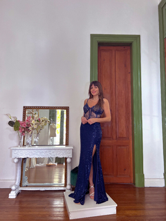 Vestido Malabia azul noche - comprar online