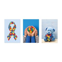 Kit 3 Placas Decorativas Autismo Infantil Casa Quarto Sala - 0002ktpl - comprar online