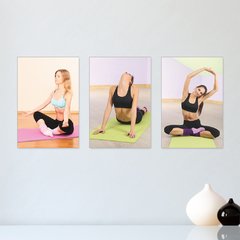 Kit 3 Placas Decorativas Yoga Ioga Pilates Casa Quarto Sala - 0005ktpl