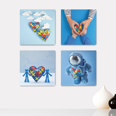 Kit 4 Placas Decorativas Autismo - 0009ktpl4