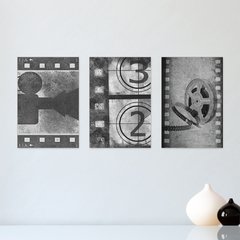 Kit 3 Placas Decorativas Cinema Cine Filme Casa Quarto Sala - 0010ktpl