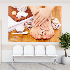 Adesivo de Parede Salão de Beleza Manicure Pedicure Unhas Mãos Painel Sala - 0013pad - loja online