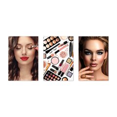 Kit 3 Placas Decorativas Maquiagem Salão de Beleza Sala - 0022ktpl - comprar online
