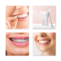 Kit 4 Placas Decorativas Odontologia Dentista Consultório - 0026ktpl4 - comprar online