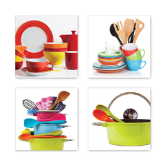 Kit 4 Placas Decorativas Cozinhar Utensílios - 0028ktpl4 - comprar online