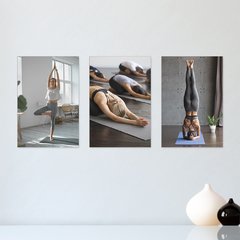 Kit 3 Placas Decorativas Estúdio de Yoga Yoga Sala - 0037ktpl