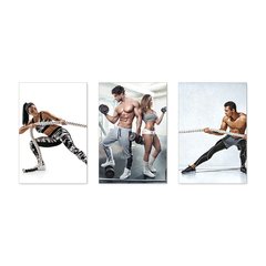 Kit 3 Placas Decorativas Academia Fitness Musculação - 0041ktpl - comprar online