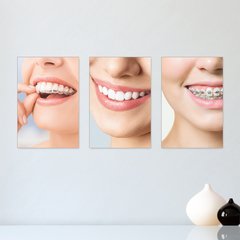 Kit 3 Placas Decorativas Dentista Consultório Odontológico - 0049ktpl