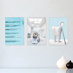 Kit 3 Placas Decorativas Dentista Consultório Odontológico - 0050ktpl