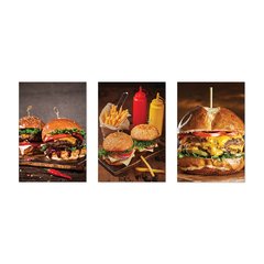 Kit 3 Placas Decorativas Hambúrguer Hamburgueria Comida - 0051ktpl - comprar online