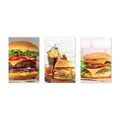 Kit 3 Placas Decorativas Hambúrguer Hamburgueria Comida - 0052ktpl - comprar online