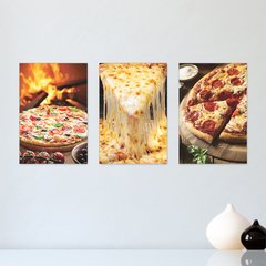 Kit 3 Placas Decorativas Pizza Pizzaria Comida - 0054ktpl