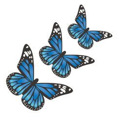 Adesivo de Parede Decorativo - 3 Borboletas Azul - Sala - 005ir - comprar online