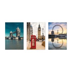 Kit 3 Placas Decorativas Londres London Inglaterra Mundo Casa Quarto Sala - 0062ktpl - comprar online