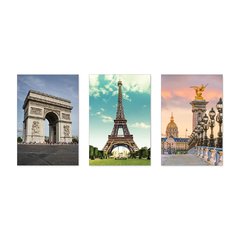 Kit 3 Placas Decorativas França Paris Torre Eiffel Mundo Casa Quarto Sala - 0064ktpl - comprar online