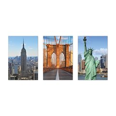 Kit 3 Placas Decorativas Nova Iorque New York Estados Unidos Mundo Casa Quarto Sala - 0071ktpl - comprar online