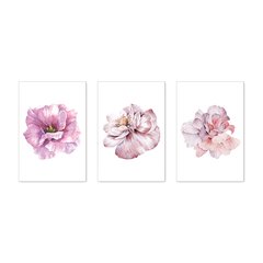Kit 3 Placas Decorativas Flores Rose Rosa Aquarela Flores Casa Quarto Sala - 0077ktpl - comprar online