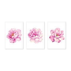 Kit 3 Placas Decorativas Flores Rosa Aquarela Flores Casa Quarto Sala - 0078ktpl - comprar online