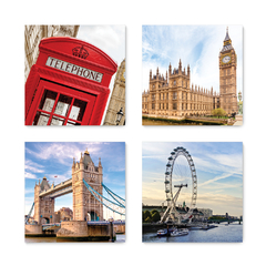 Kit 4 Placas Decorativas Mundo Inglaterra Cabine Telefônica - 0079ktpl4 - comprar online