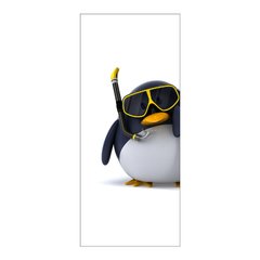Adesivo Decorativo de Porta - Pinguim - Mergulhador - 007cnpt na internet