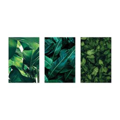 Kit 3 Placas Decorativas Folhas Folhagens Verde Natureza Casa Quarto Sala - 0080ktpl - comprar online