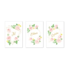 Kit 3 Placas Decorativas Flores Palavras Fé Amor Gratidão Casa Quarto Sala - 0084ktpl - comprar online