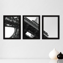 Kit Com 3 Quadros - Torre Eiffel Paris França - 008kq02p