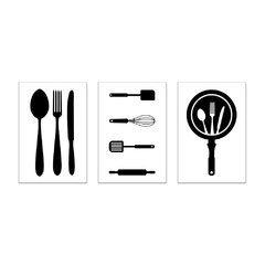 Kit 3 Placas Decorativas Cozinha Utensílios de Cozinha Casa Restaurante - 0093ktpl - comprar online