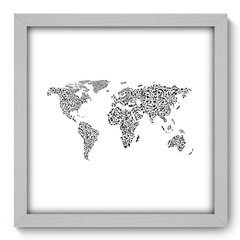 Quadro Decorativo com Moldura - Mapa Mundi - 009qng - comprar online