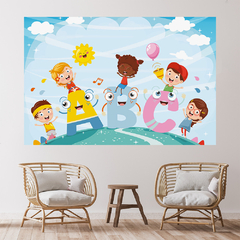 Adesivo de Parede Escola Infantil Espaço Kids Baby Brinquedoteca Painel Sala - 0103pad - loja online