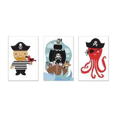 Kit 3 Placas Decorativas Pirata Marítimo Infantil Bebe Quarto Menino - 0107ktpl - comprar online