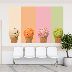 Adesivo de Parede Sorveteria Gelato Sorvete Itália Painel Sala - 0115pad