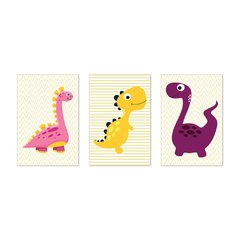 Kit 3 Placas Decorativas Dinossauros Dino Infantil Bebe Quarto Menino Menina - 0121ktpl - comprar online