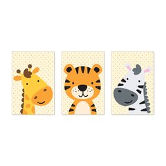 Kit 3 Placas Decorativas Safari Infantil Bebe Quarto Menino Menina - 0123ktpl - comprar online